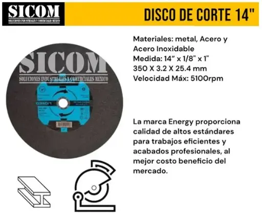 [D350-A] DISCO DE CORTE 14" ENERGY