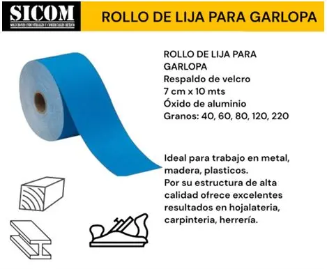 [GR320-10] ROLLO DE GARLOPA P.320 10M