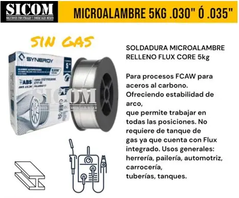 [SYE71TGS3005] ROLLO MICROALAMBRE 5KG SYNERGY 0.8
